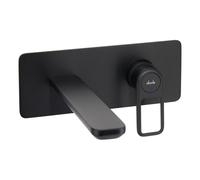 Abode Levarto Wall Mounted Basin/Bath Mixer - Matt Black Finish: Matt Black