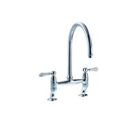 Abode Ludlow Bridge Mixer Tap - Antique Brass Finish: Antique Brass
