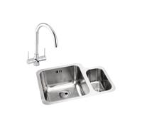 Abode Matrix 1.5 Bowl Left Hand Main Bowl Undermount Stainless Steel Sink and Nexa Tap Pack