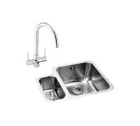 Abode Matrix 1.5 Bowl Right Hand Main Bowl Undermount Stainless Steel Sink and Nexa Tap Pack