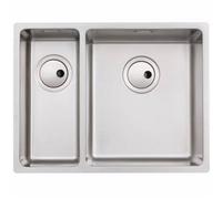 Abode Matrix R15 1.5 Bowl Brushed Stainless Steel Undermount Kitchen Sink With Waste Kit - 580mm X 440mm, 10 Year Guarantee