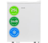 Abode Quiet Mini Cooler 25L Thermoelectric for Drinks with Adjustable Thermostat, Portable in White, Compact For Bedroom, Home, Caravan with Reversible Door A25THBC102W