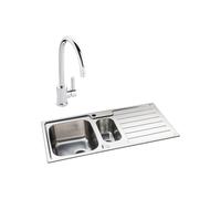 Abode Neron 1.5 Bowl Inset Stainless Steel Sink and Atlas Tap Pack