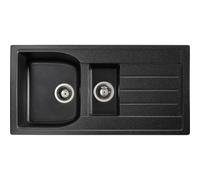 Abode Oriel 1.5 Bowl and Drainer Granite Inset Sink - Black