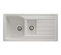 Abode Oriel 1.5 Bowl and Drainer Granite Inset Sink - Frost White