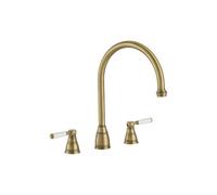 Abode Oxbury 3 Part Mixer Tap - Antique Brass Finish: Antique Brass