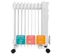Abode Electric Heater 2000W 9 Fin Oil Filled Radiator Portable White AOFR9003