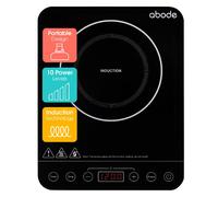 Abode Single Induction Hob Portable Digital Touch Control 2000W Double Electric Cooker, Plug In & Go 10 Heat Settings 3 Hour Timer Black with Child Safety Lock AINDH1002
