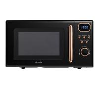 Abode Retro Black Microwave 20L 800W Digital 8 Auto Cook Rose Gold With Defrost Function Amd2004Brg