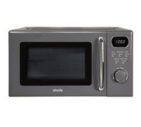 Abode Retro Microwave 20 Litre Grey Digital 800W, Mirror Finish, 8 Auto Cook Settings & Defrost, 5 Power Levels Amd2004G
