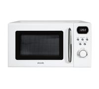 Abode Retro Microwave 20 Litre White Digital 700W, Mirror Finish, 8 Auto Cook Settings & Defrost, 5 Power Levels AMD2004 (White)
