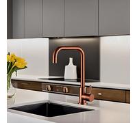 Abode Rose Gold Kitchen Mixer Tap - Sleek 304 Stainless Steel, Single Lever, Sedal Ceramic Cartridge, Deck Mounted, Water Pressure Compatible, 5-Year Warranty