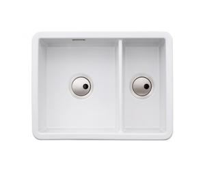 Abode Sandon 1.5 Bowl Ceramic Undermount/Inset Sink - White