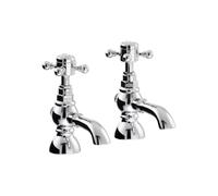 Abode Sentiment Basin Pillar Taps - Chrome Finish: Chrome