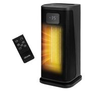 Abode Portable Electric Heater 2000W Oscillating Ceramic Black with Remote Control with 2 Heat Settings, Digital Display, 4-Modes, 24hr Timer, Auto Shut Off, Overheat Protection ACTH2005