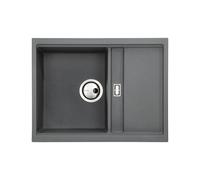 Abode Syncronist Compact 1 1/4 Bowl & Drainer Inset/Undermount Sink - Metallic Grey Finish: Metallic Grey