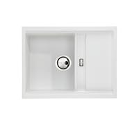 Abode Syncronist Compact 1 1/4 Bowl & Drainer Inset/Undermount Sink - White Finish: White