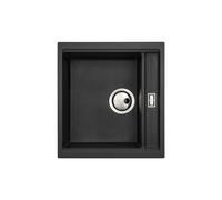 Abode Syncronist Compact 1 1/4 Bowl Inset/Undermount Sink - Metallic Black Finish: Metallic Black