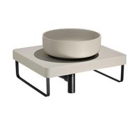 Abode Tableau/Cava Shelf and Round Basin Set - Pebble Grey with Matt Black Finishes Finish: Pebble Grey with Matt Black