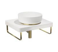 Abode Tableau/Cava Shelf & Tablet Basin Set - Chalk White with Brushed Brass Finishes Finish: Chalk White with Brushed Brass Finishes