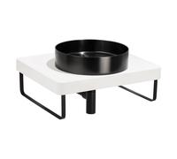 Abode Tableau/Iox Shelf & Round Basin Set - Chalk White with Matt Black Finishes Finish: Chalk White with Matt Black Finishes