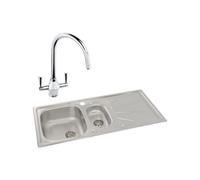 Abode Trydent 1.5 Bowl Inset Stainless Steel Sink and Astral Tap Pack
