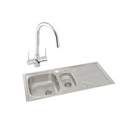 Abode Trydent 1.5 Bowl Inset Stainless Steel Sink and Nexa Tap Pack