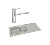 Abode Trydent 1.5 Bowl Inset Stainless Steel Sink and Specto Tap Pack