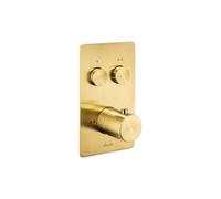 Abode Uno Concealed Push Button Shower Control, 2 outlets - Brushed Brass Finish: Brushed Brass