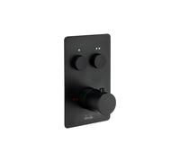 Abode Uno Concealed Push Button Shower Control, 2 outlets - Matt Black Finish: Matt Black