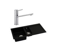 Abode Xcite 1.5 Bowl Inset Black Metallic Sink and Specto Tap Pack
