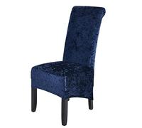 abodos Dining Chair Covers, Crushed Velvet Stretchable Elastic Chairs Protective Cover, Removable Washable Slipcovers for Dining Room Wedding Banquet Party Chair Covers,navy blue,set of 1
