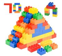 ABOHU Big Building Blocks Set, 70 Pcs Large Building Bricks Set, Compatible with Duplo Building Bricks, Kid STEM Toys for Ages 3 4 5 6 Years Old, A Great Big Blocks Gifts for Boys and Girls