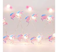 ABOHU Fairy Lights Battery Operated, Pink Unicorn String Light, 2m 20 LEDs String Lights Unicorn Decorative Fairy Light for Indoor Outdoor Christmas Halloween Thanksgiving Party Decor