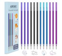 ABOHU Refill for Erasable Gel Pen, Set of 12, Height 13.4 cm, Multicolor Thermosensitive Ink, Tip 0.7 mm, Erasable Pen Refills Compatible with Legami and Other Brands that Use Standard