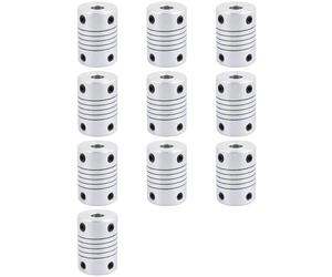 Aboiled 10pcs 6mm to 8mm Shaft Coupling 25mm Length 18mm Diameter Stepper Motor Coupler Aluminum Alloy Joint Connector