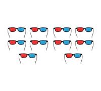 Aboiled 10Pcs Black Frame Red Blue 3D Glasses 3D Dimensional Home Theater Glasses for Dimensional Anaglyph Movie TV Game Video