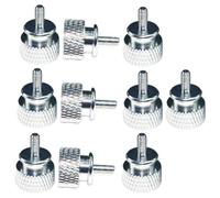 Aboiled 10Pcs/Lot UNC6-32 M3.5 Computer Case Screw Round Head Knurled Screws for GPU Holder PSU Computer Case Side Panel Screws PC Assemble WaterCooling Silver