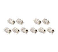 Aboiled 10Pcs Network RJ45 Cat7 Jack Module 360 Degree Full Shielded RJ45 Socket to LSA Tool-Free Termination
