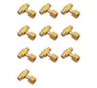 Aboiled 10X W21.8-14 CO2 Tank Bottle Brass Threaded Tee Fitting 3 Way Connector Charging Fill Adaptor for Beer Homebrew Aquarium