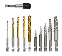 Aboiled 11 Pieces Screw Extractor Set Reverse Drill Bit Extractor Set for Removing Broken Screws
