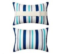 Aboiled 2 Pcs Lounge Head Resting Pillow Adjustable Elastic Stripe Waterproof for Recliner,Beach Chair,Office Chair Neck for Beach, Poolside, Patio, Office Blue