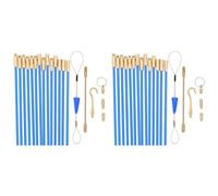 Aboiled 2 Set 30 Feet Fiberglass Fish Tape Cable Rods,Electrical Wire Running Push/Pull Kit with Hook and Hole Kit