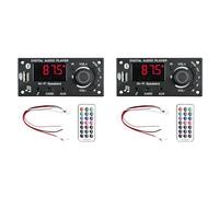 Aboiled 2pcs 2x50W 100W Amplifier Bluetooth 5.0 MP3 Decoder Board DIY Car MP3 Player USB FM Recording Switching TF USB Record
