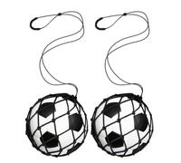 Aboiled 2PCS Football Kick Trainer Soccer Ball Net, for Ball Size 3, 4, 5, Solo Soccer Kick Practice Training Aid Black