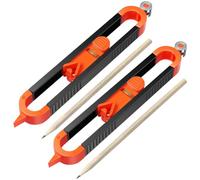 Aboiled 2Pcs Precise Contour Scribe Tool, Adjustable Contour Gauge Tool with Pencils and Lock, Corner Measuring Scribing Tool