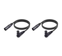 Aboiled 2Pcs XLR Microphone Extension Cable Adapter, 90 Degree XLR Female to Straight XLR Male 3-Pin Mic Cable 1.8M
