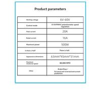 Aboiled 2X BLDC 500W High Power 6-60V 20A Hall Brushless Motor Speed Control Board PWM Three-Phase Motor Drive Module