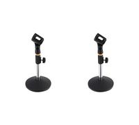 Aboiled 2X Desk Microphone Holder for Microphone Stand Metal Base Desktop Bracket for Home Live Broadcast Online Conference