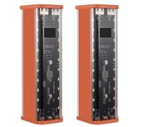 Aboiled 2X DIY Power Sources Box 18650 Battery Holder 8 Slot,with High Efficiency Charging Digital Display Screen Orange